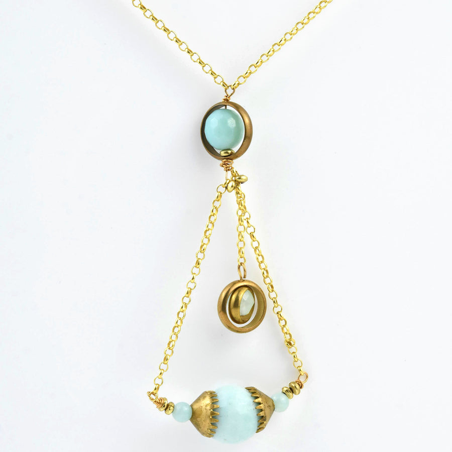 Amazonite Balance Necklace - Goldmakers Fine Jewelry