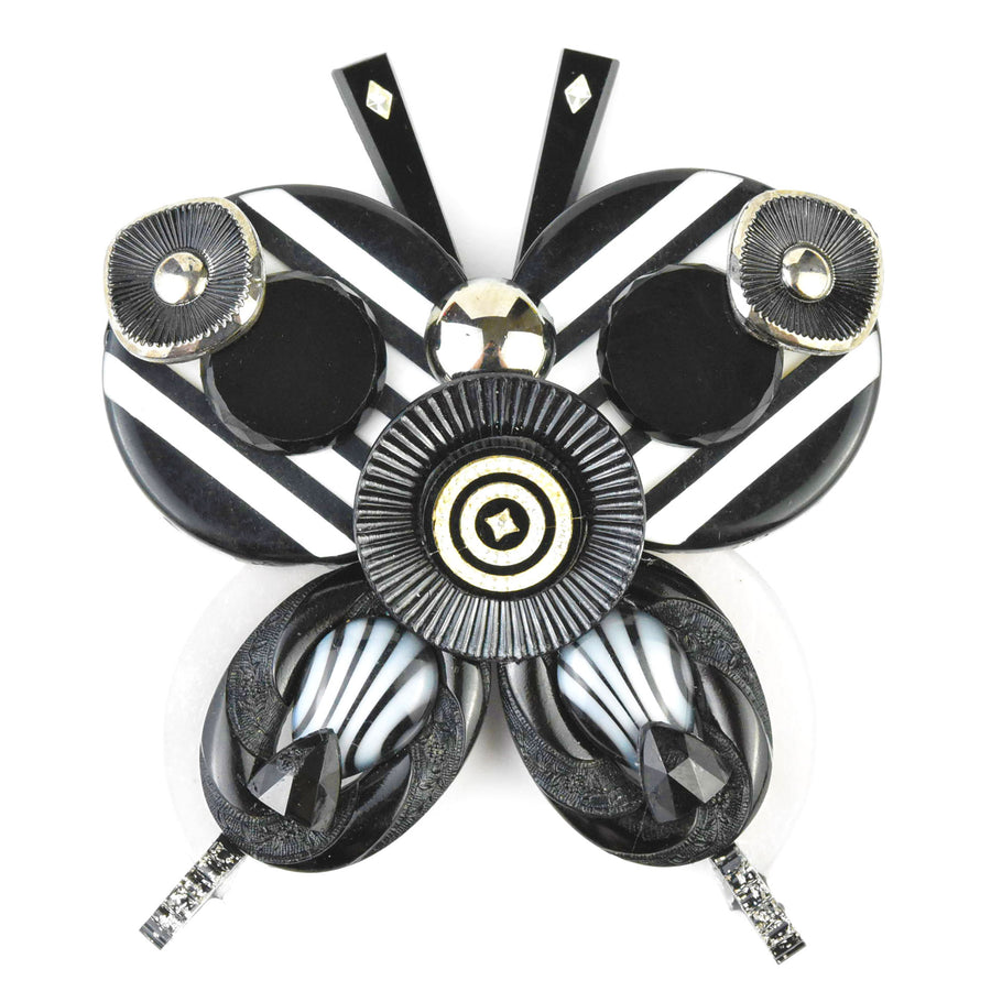 Black and White Butterfly Brooch - Goldmakers Fine Jewelry