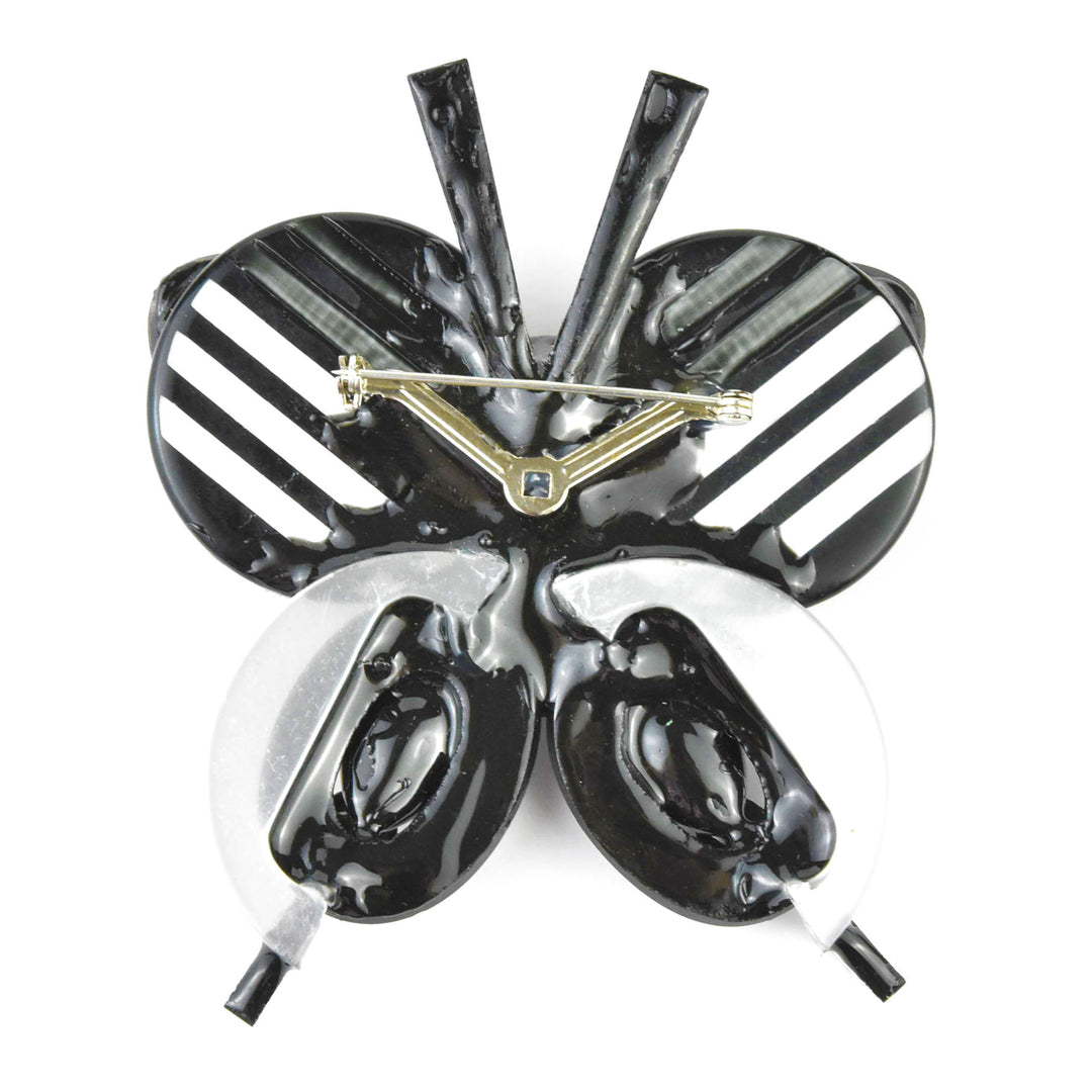 Black and White Butterfly Brooch - Goldmakers Fine Jewelry