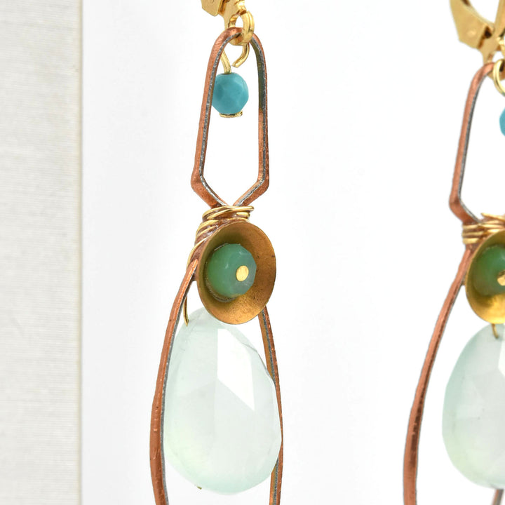 Chalcedony and Copper Earrings - Goldmakers Fine Jewelry