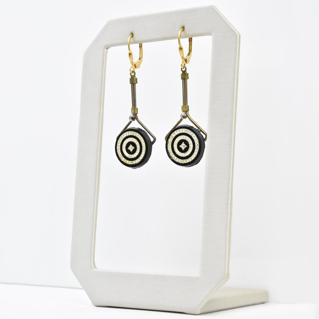 Crystal Bulleye Earrings - Goldmakers Fine Jewelry