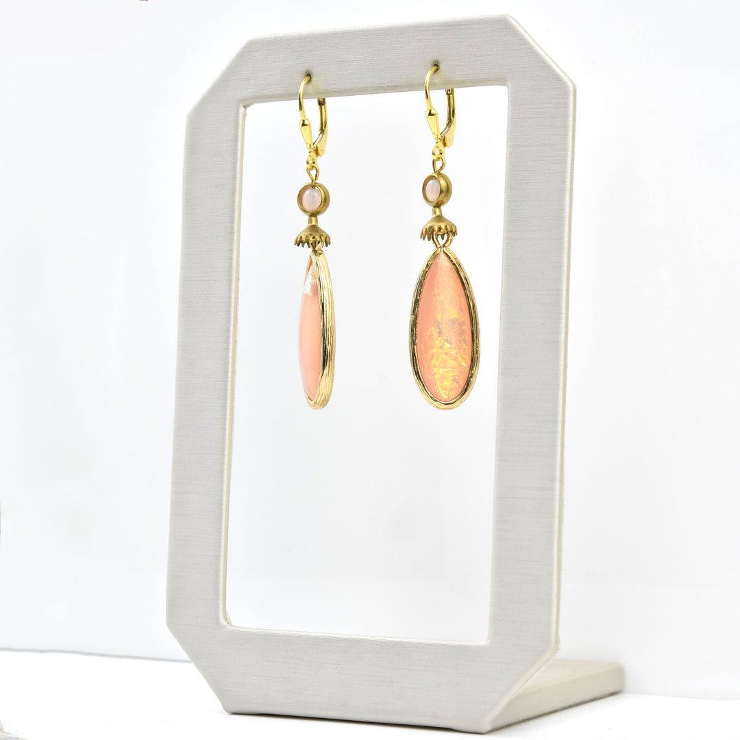 Pink Teardrop Opalescent Drops - Goldmakers Fine Jewelry