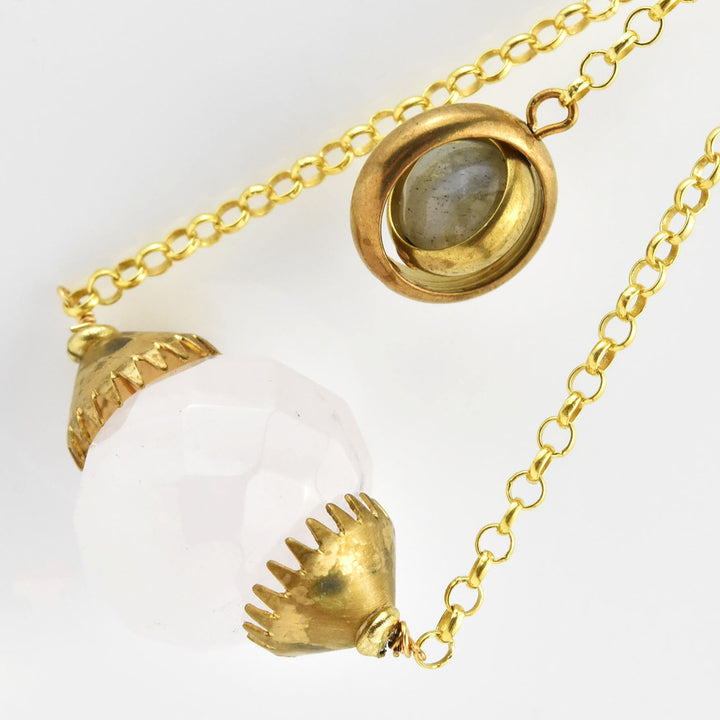 Rose Quartz Balance Necklace - Goldmakers Fine Jewelry