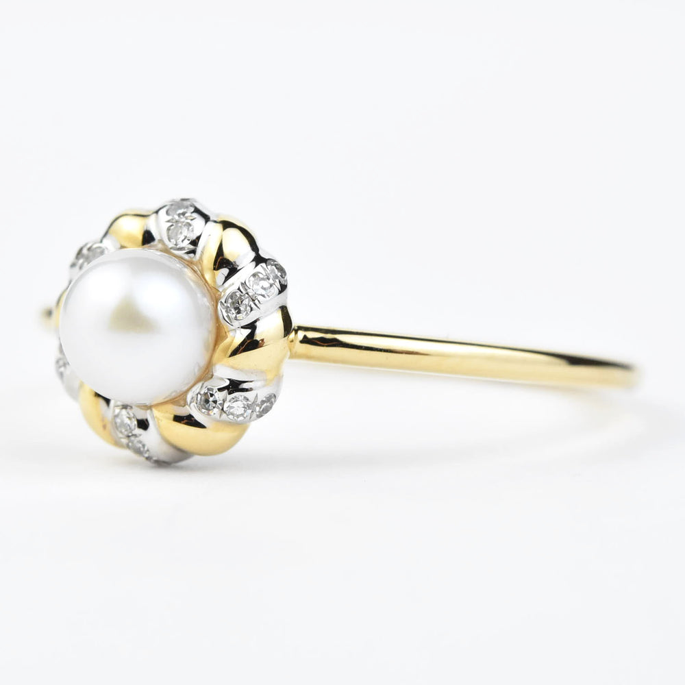 The Juniper: Pearl and Diamond Ring - Goldmakers Fine Jewelry