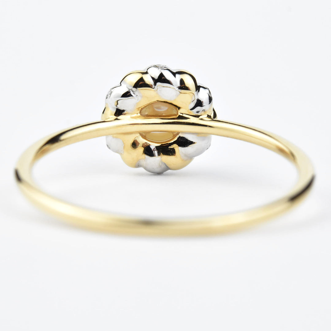 The Juniper: Pearl and Diamond Ring - Goldmakers Fine Jewelry