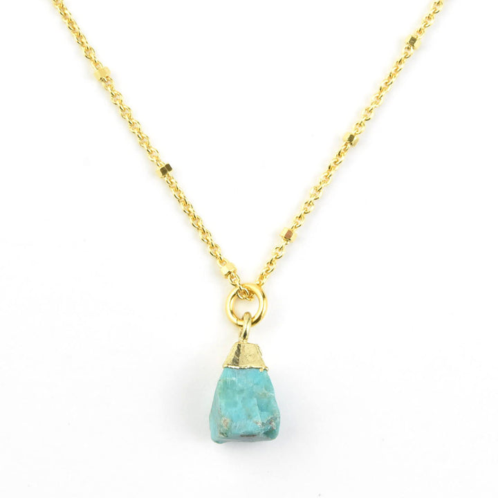 Gold Plated Kingman Turquoise Necklace