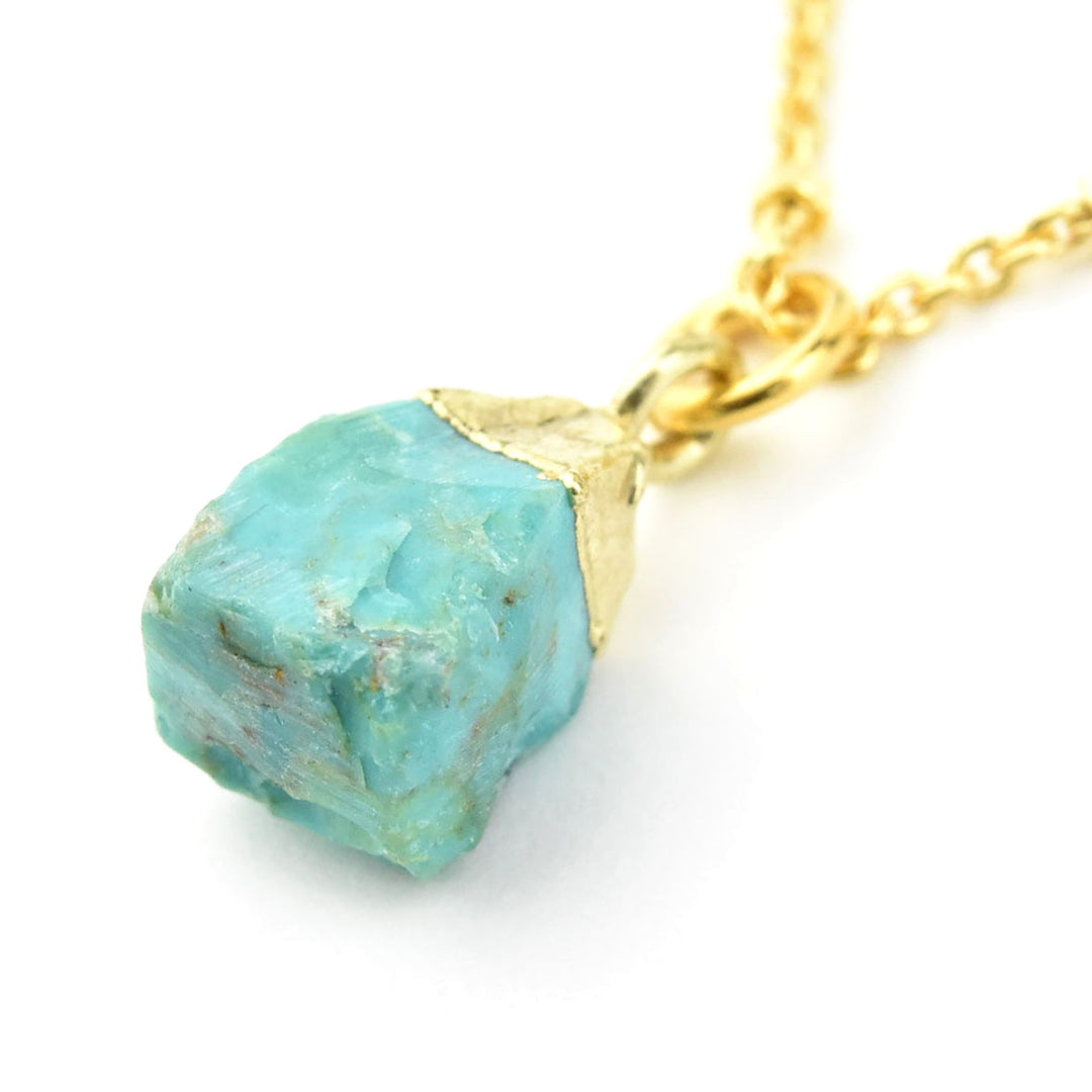 Gold Plated Kingman Turquoise Necklace