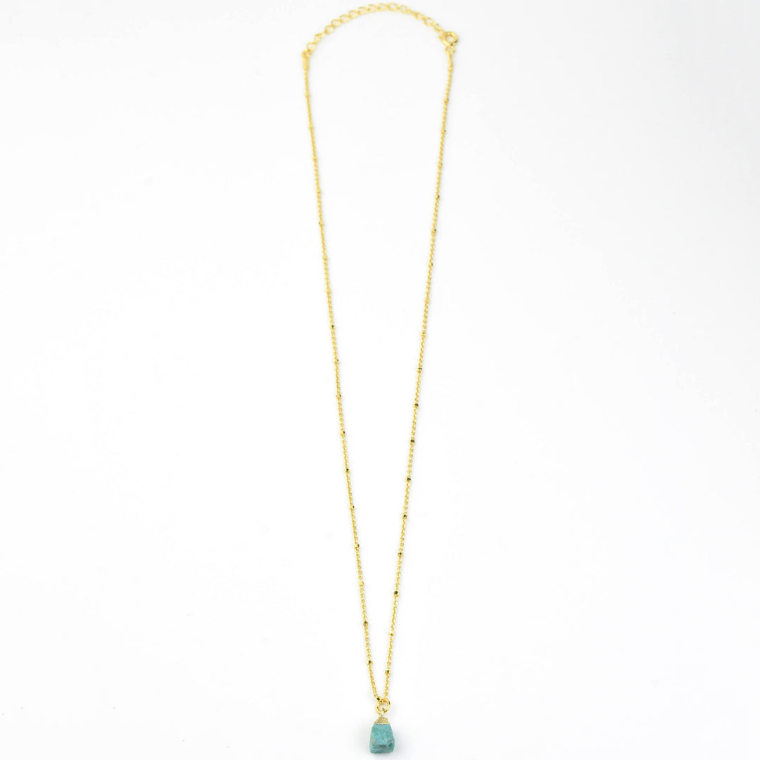Gold Plated Kingman Turquoise Necklace