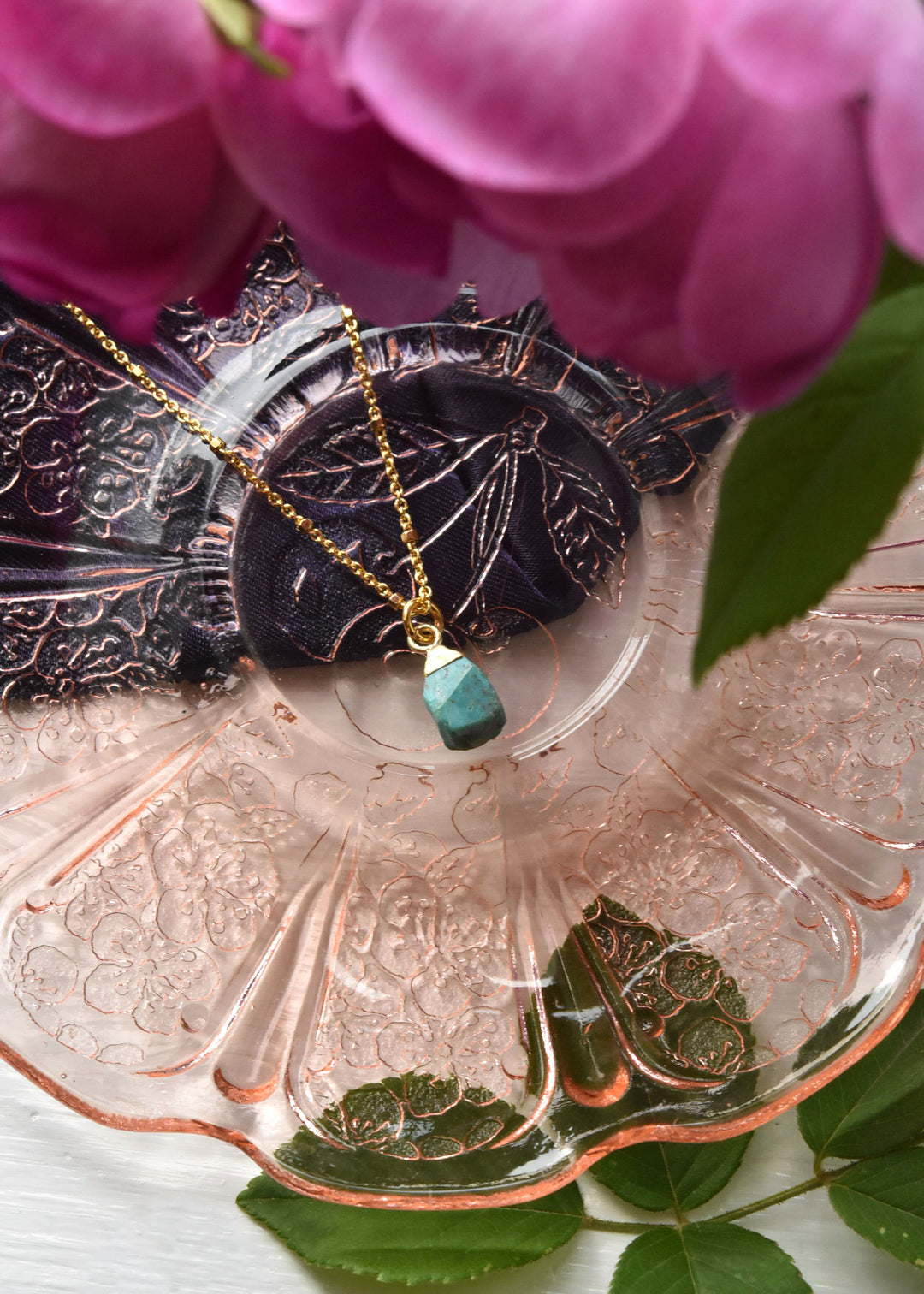 Gold Plated Kingman Turquoise Necklace