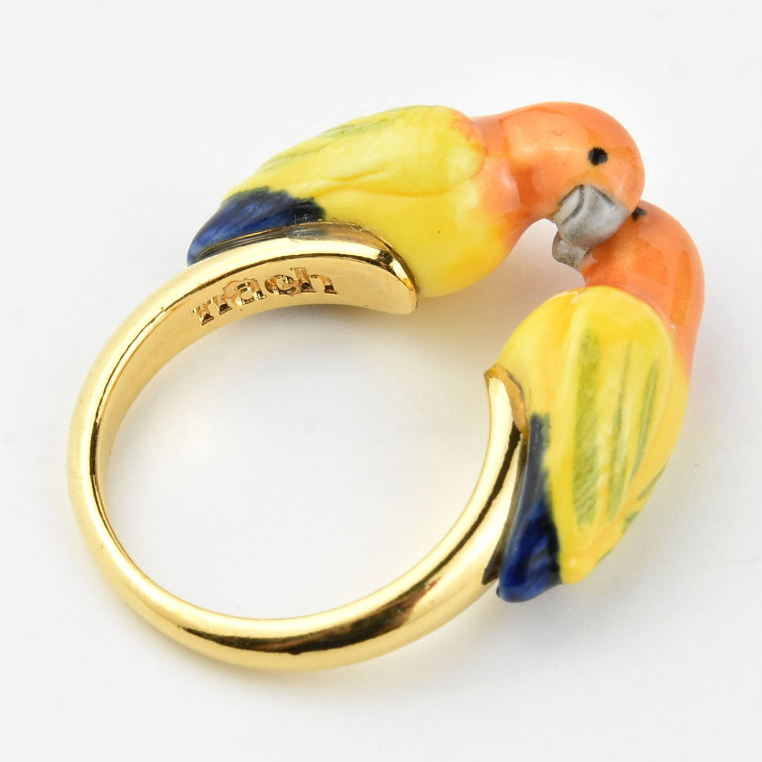 Kissing Parrots Ring - Goldmakers Fine Jewelry