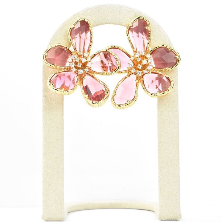 Kolab Flower Earrings in Pink
