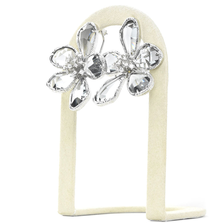 Kolab Flower Earrings in Silver Grey