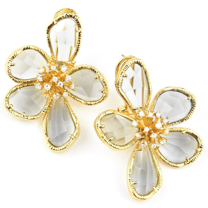 Kolab Flower Earrings in Smoke