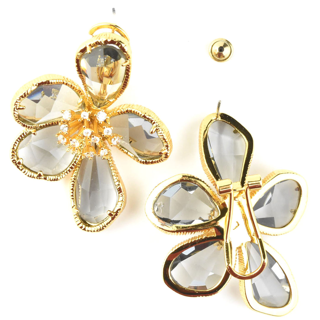 Kolab Flower Earrings in Smoke