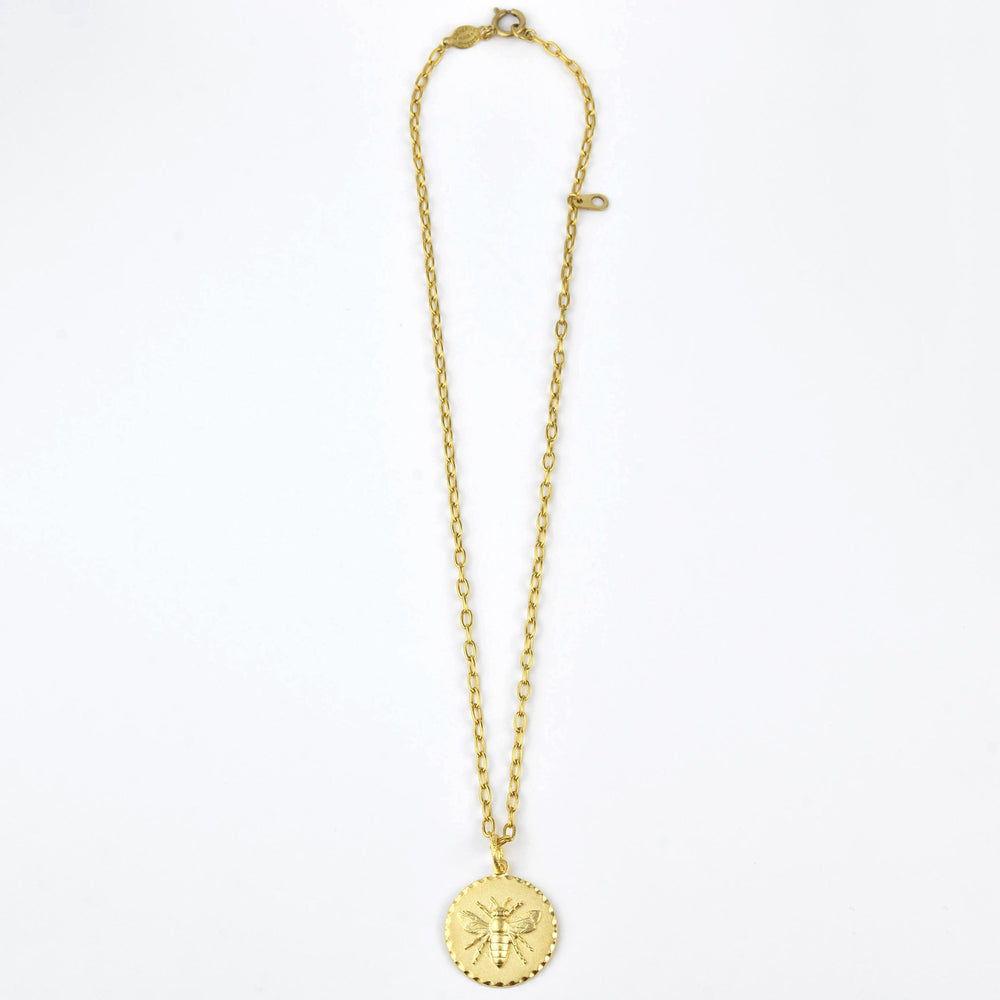 Bee Medallion Necklace - Goldmakers Fine Jewelry