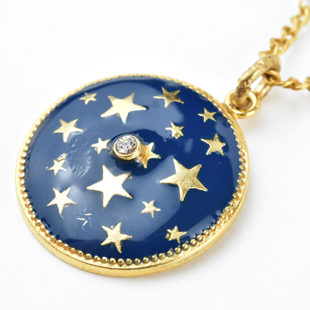 Blue Enamel Star Medallion - Goldmakers Fine Jewelry