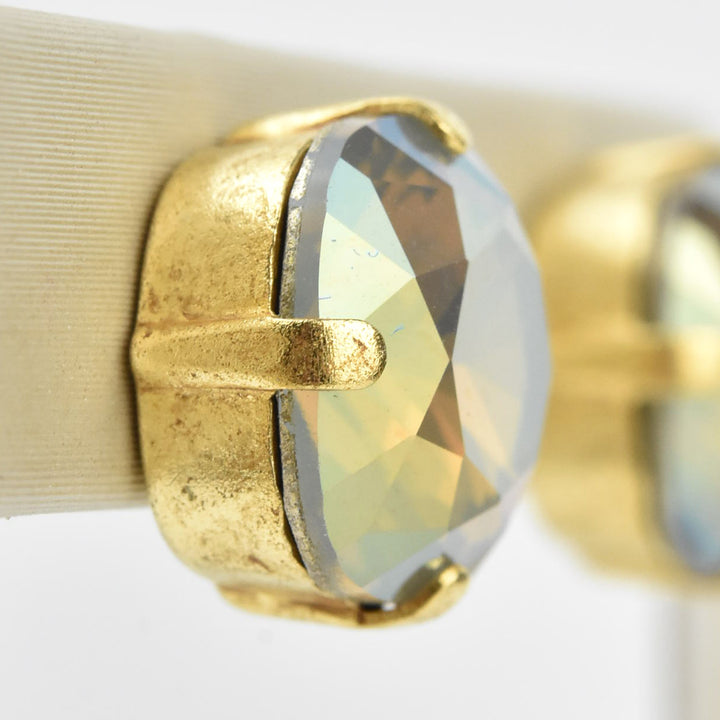 Classic Crystal Studs in Gold Plate - Goldmakers Fine Jewelry