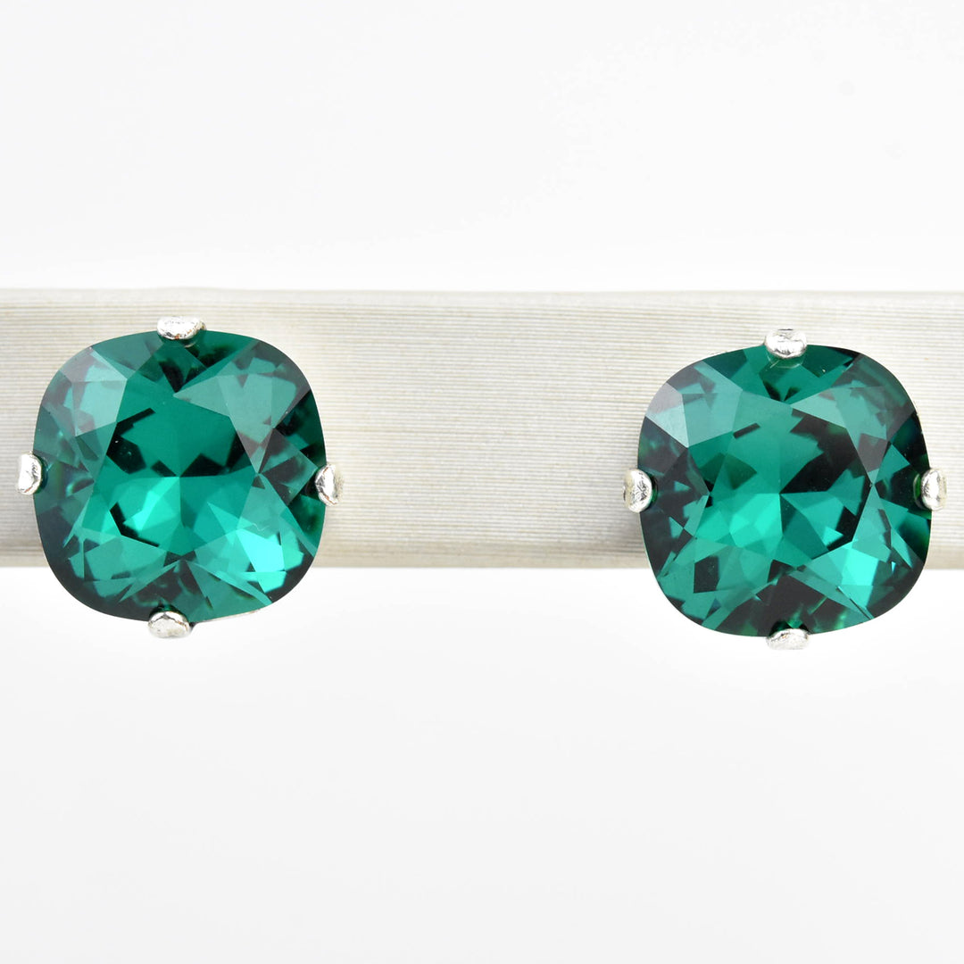 Classic Crystal Studs in Silver Plate - Goldmakers Fine Jewelry