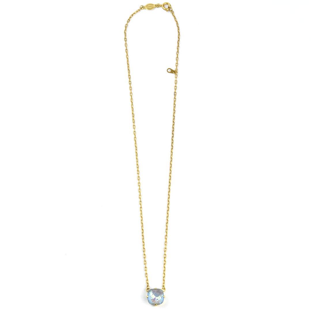 Crystal Solitaire Necklace in Gold Tone - Goldmakers Fine Jewelry