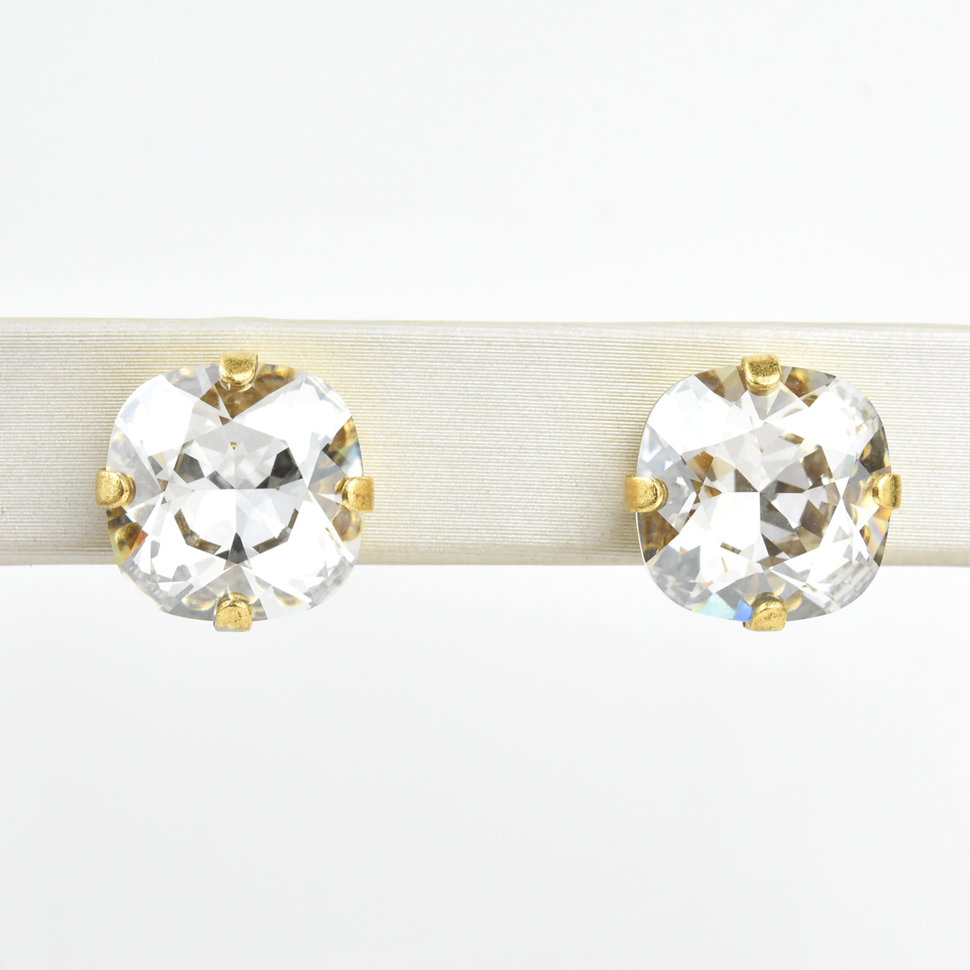 Crystal Studs in Gold - Goldmakers Fine Jewelry