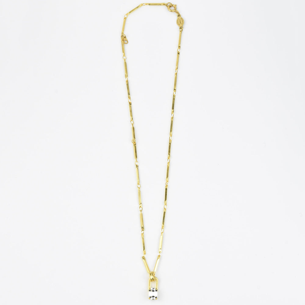 Emerald Cut Crystal Necklace - Goldmakers Fine Jewelry