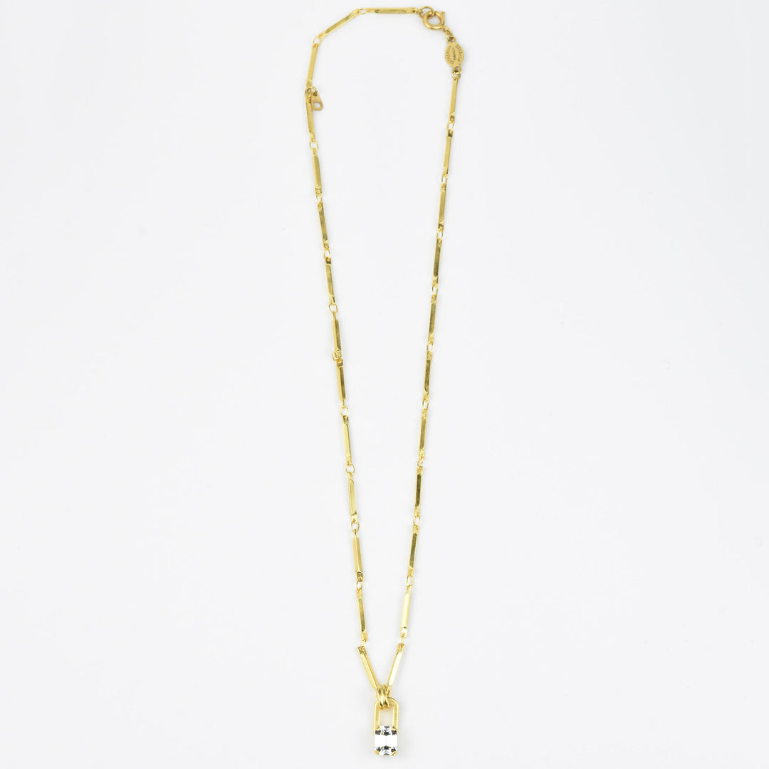 Emerald Cut Crystal Necklace - Goldmakers Fine Jewelry