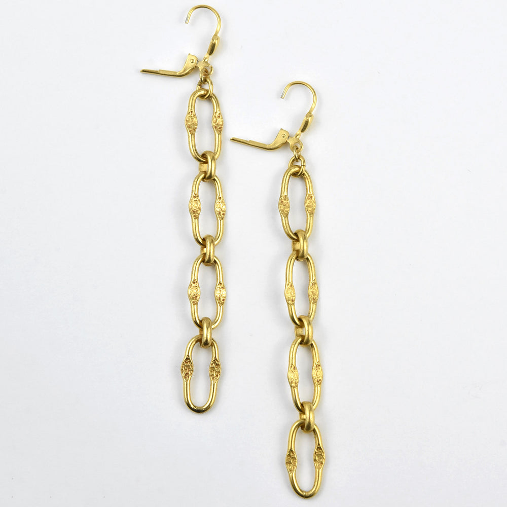 Fancy Chain Link Earrings - Goldmakers Fine Jewelry