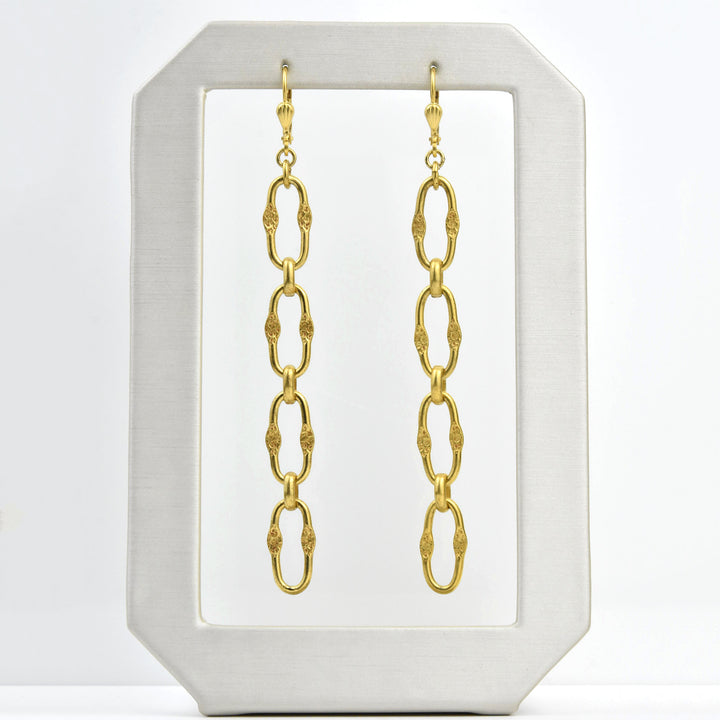 Fancy Chain Link Earrings - Goldmakers Fine Jewelry