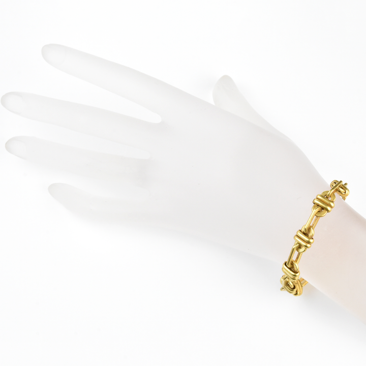 Gold Tone Fancy Link Bracelet - Goldmakers Fine Jewelry