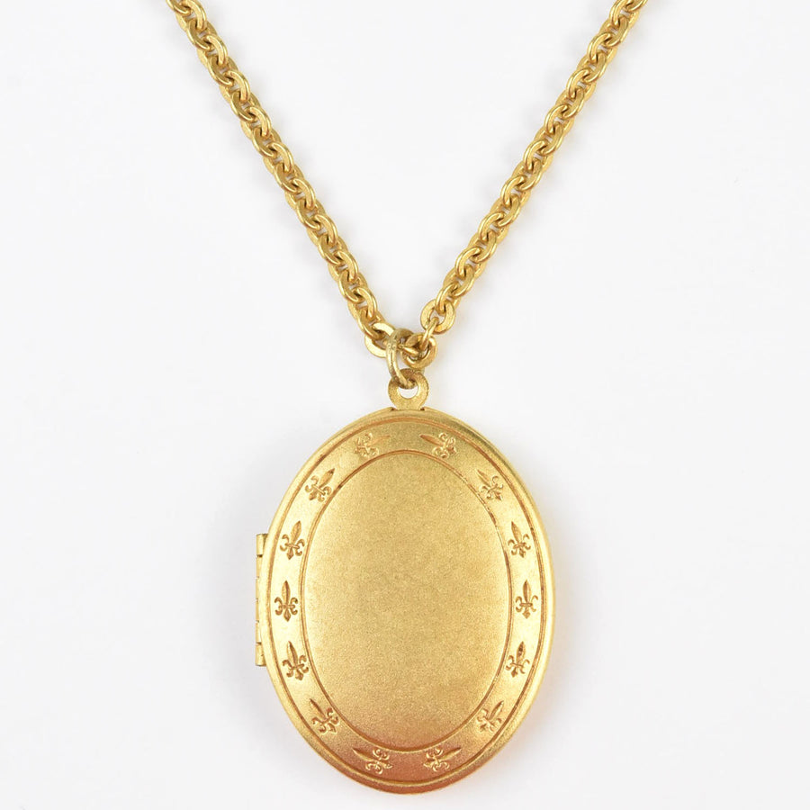 Golden Fleur-de-lis Locket - Goldmakers Fine Jewelry