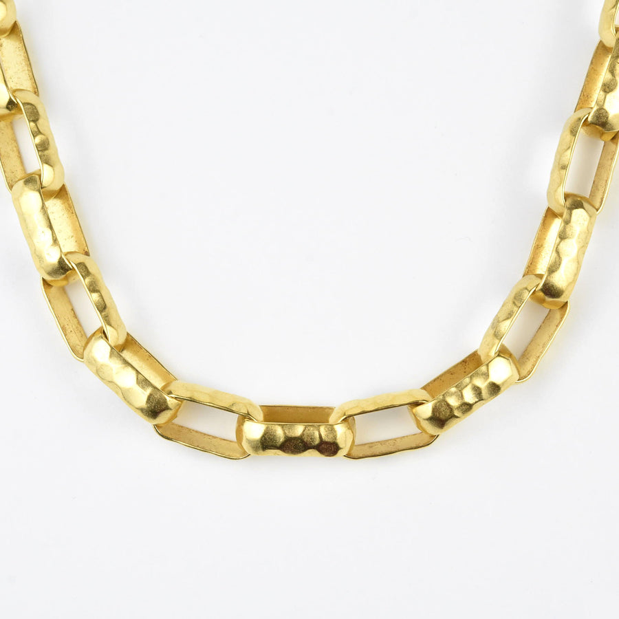 Hammered Chain Link Collar - Goldmakers Fine Jewelry