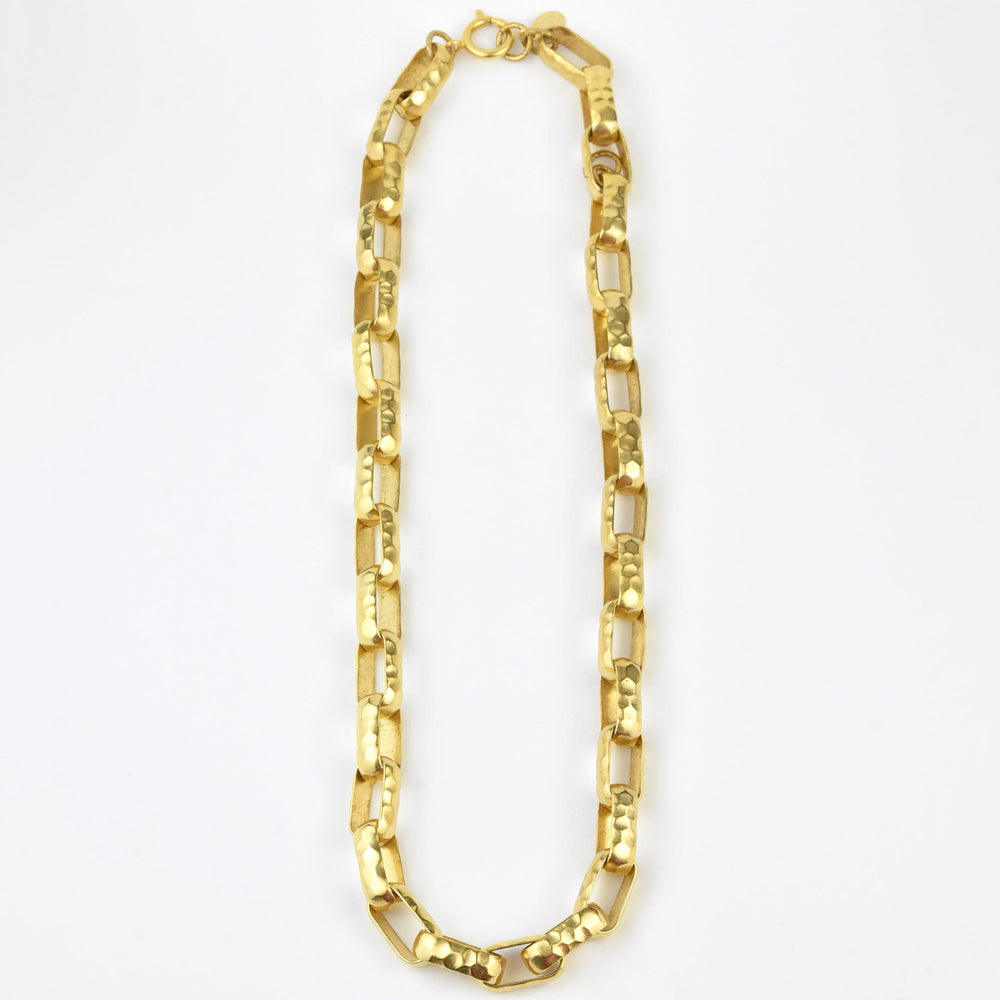 Hammered Chain Link Collar - Goldmakers Fine Jewelry