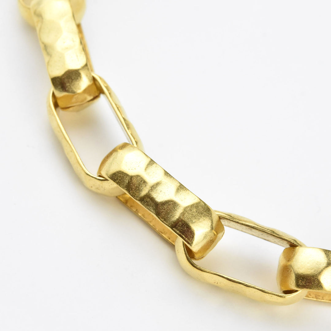 Hammered Chain Link Collar - Goldmakers Fine Jewelry