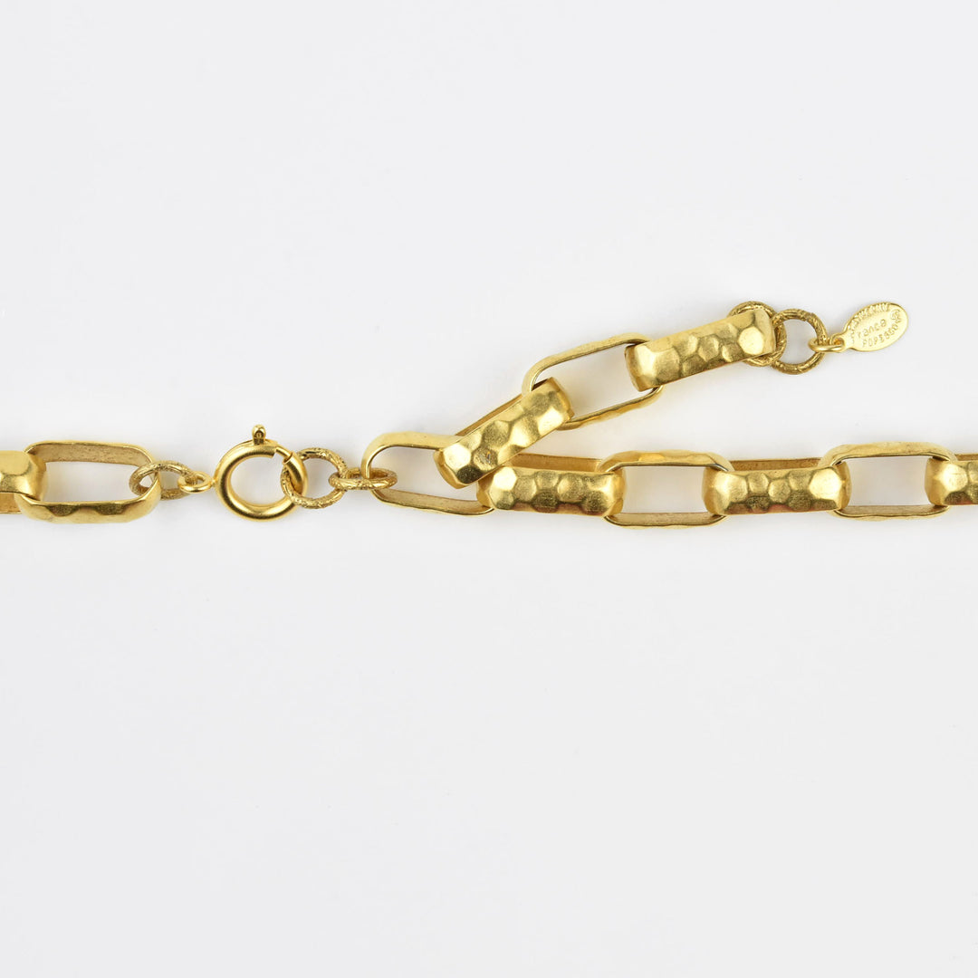 Hammered Chain Link Collar - Goldmakers Fine Jewelry