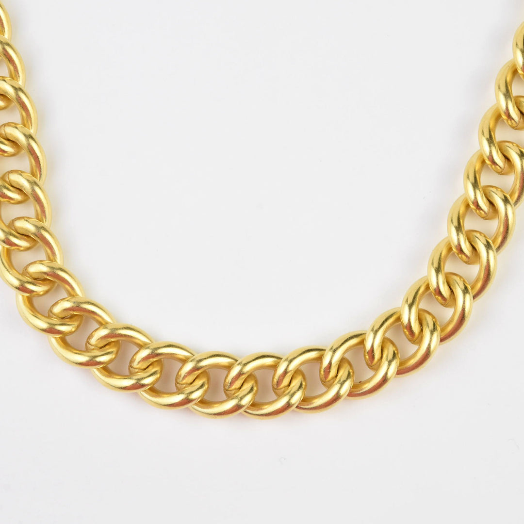 Heavy Gold Plated Chain Link Collar - Goldmakers Fine Jewelry