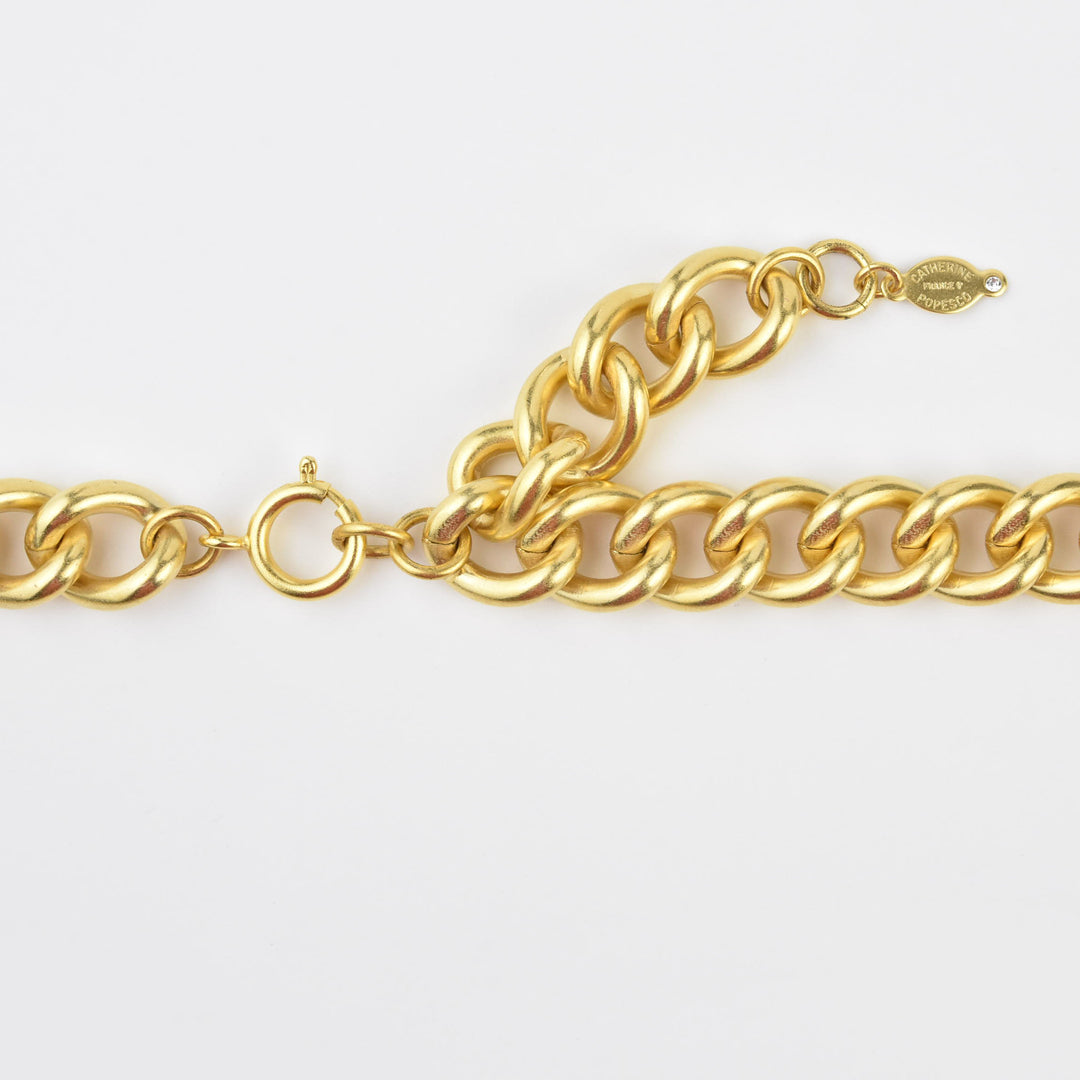 Heavy Gold Plated Chain Link Collar - Goldmakers Fine Jewelry