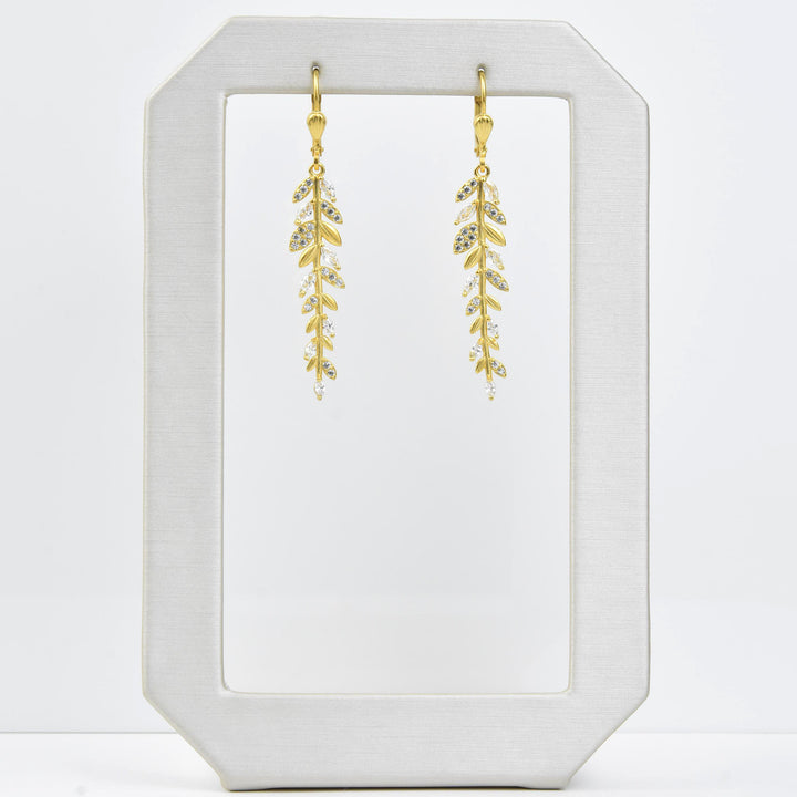Leafy Crystal Drops - Goldmakers Fine Jewelry