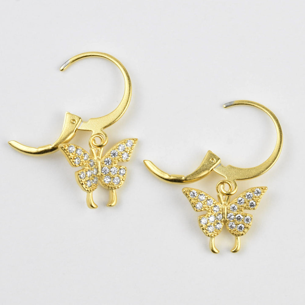 Little Crystal Butterfly Drops - Goldmakers Fine Jewelry