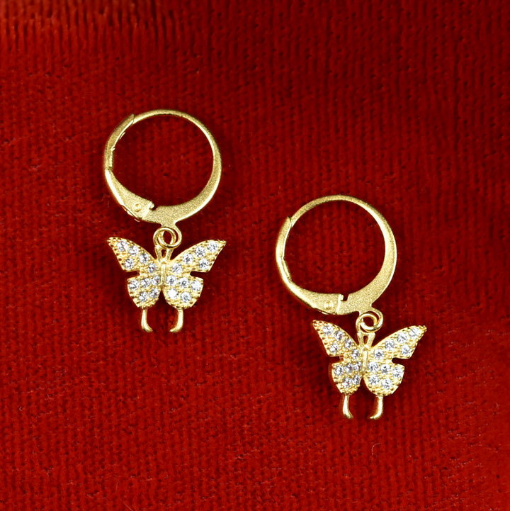 Little Crystal Butterfly Drops - Goldmakers Fine Jewelry