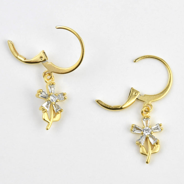 Little Crystal Daisy Drops - Goldmakers Fine Jewelry