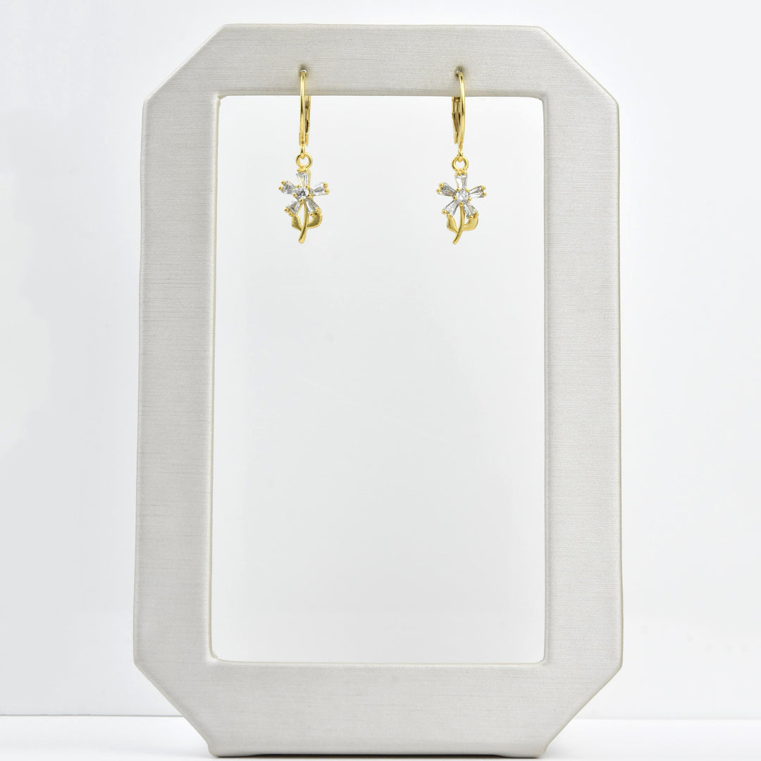 Little Crystal Daisy Drops - Goldmakers Fine Jewelry