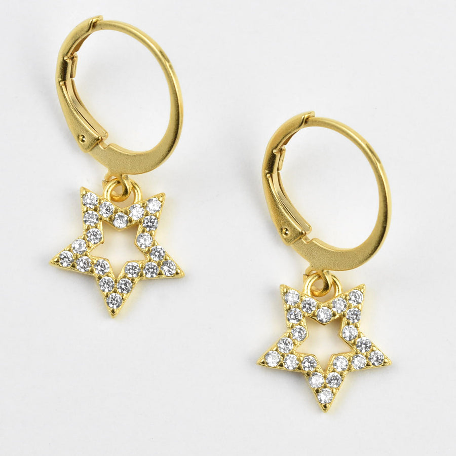 Little Crystal Star Drops - Goldmakers Fine Jewelry