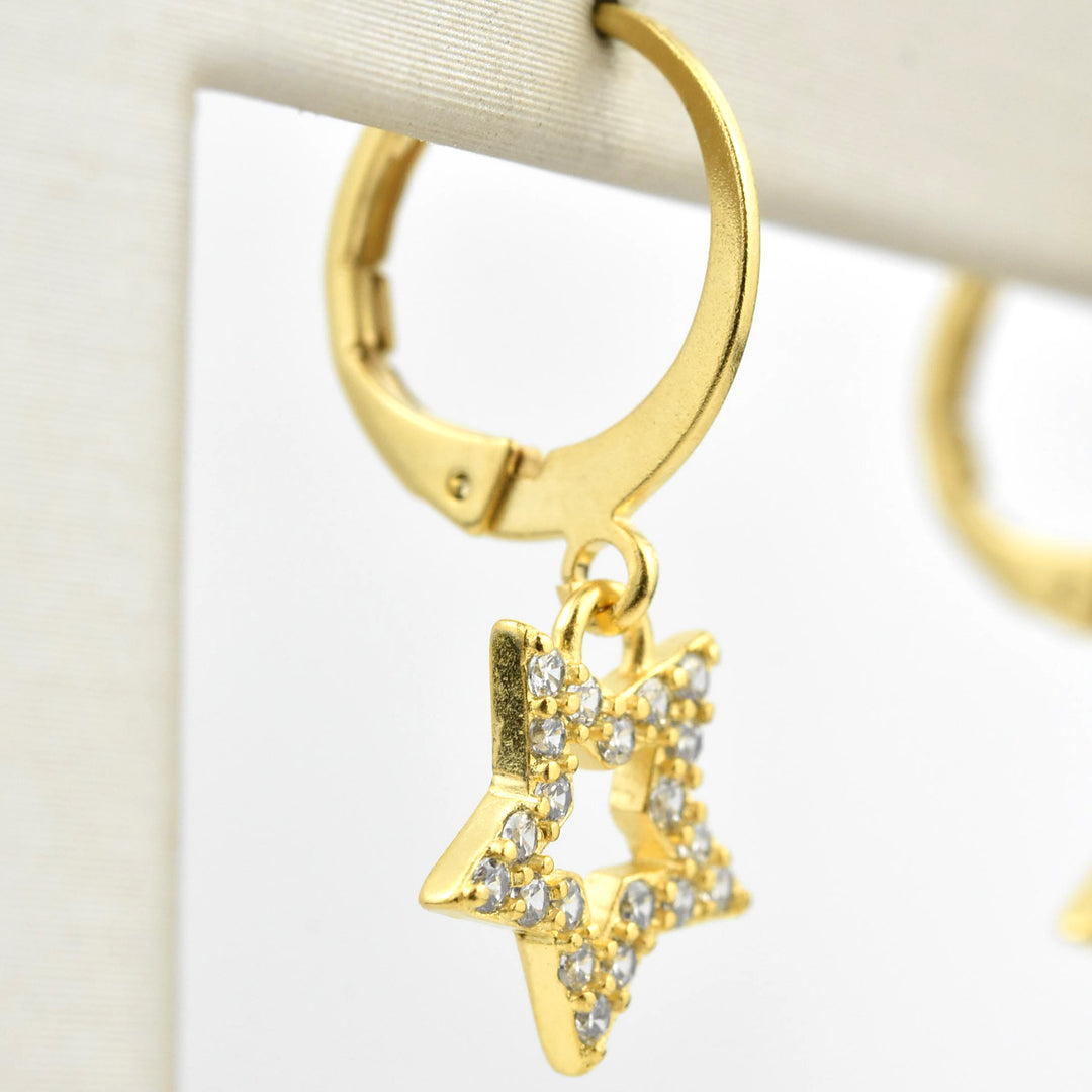 Little Crystal Star Drops - Goldmakers Fine Jewelry