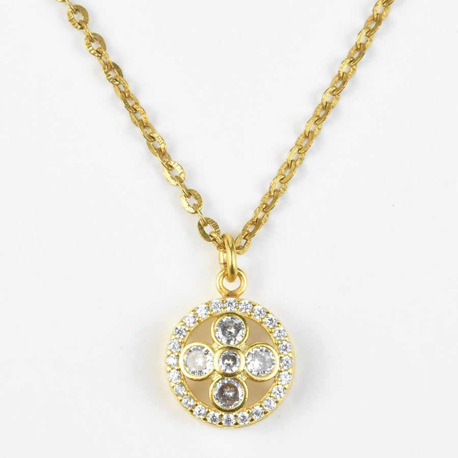Crystal Lotus Flower Necklace - Goldmakers Fine Jewelry