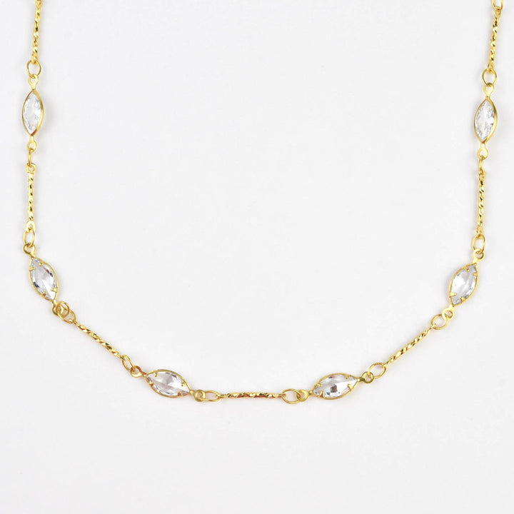 Marquise Crystal Layering Necklace - Goldmakers Fine Jewelry