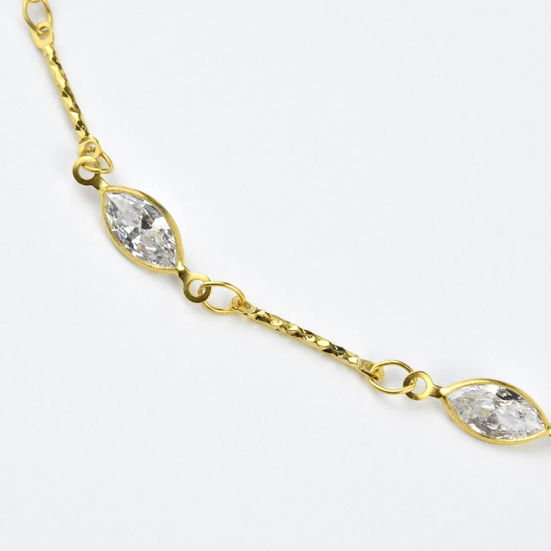 Marquise Crystal Layering Necklace - Goldmakers Fine Jewelry