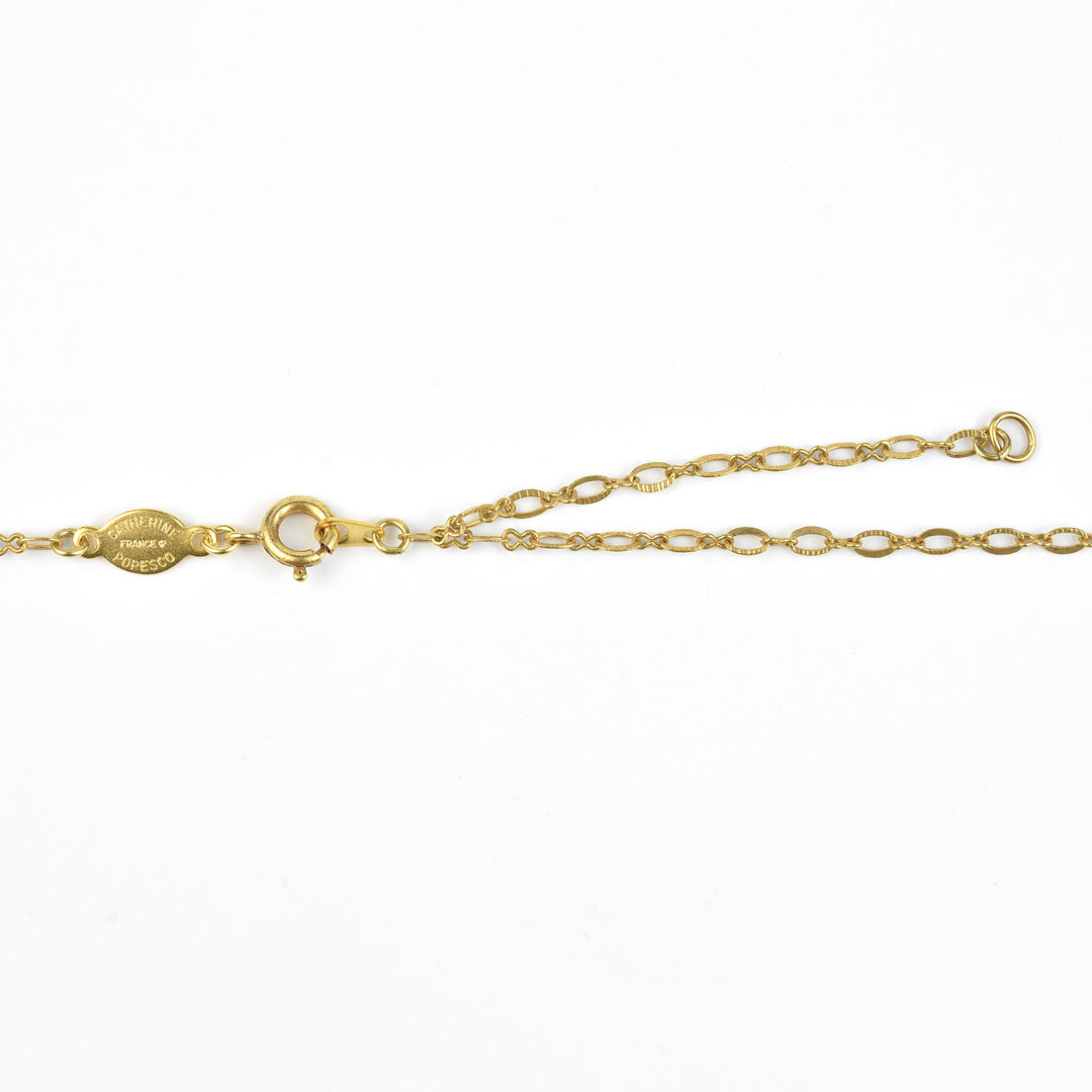 Bezel Set Teardrop Necklace - Goldmakers Fine Jewelry