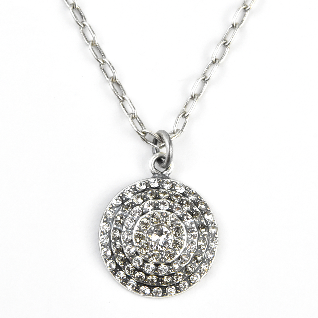 Silver Tone Pave Crystal Necklace - Goldmakers Fine Jewelry