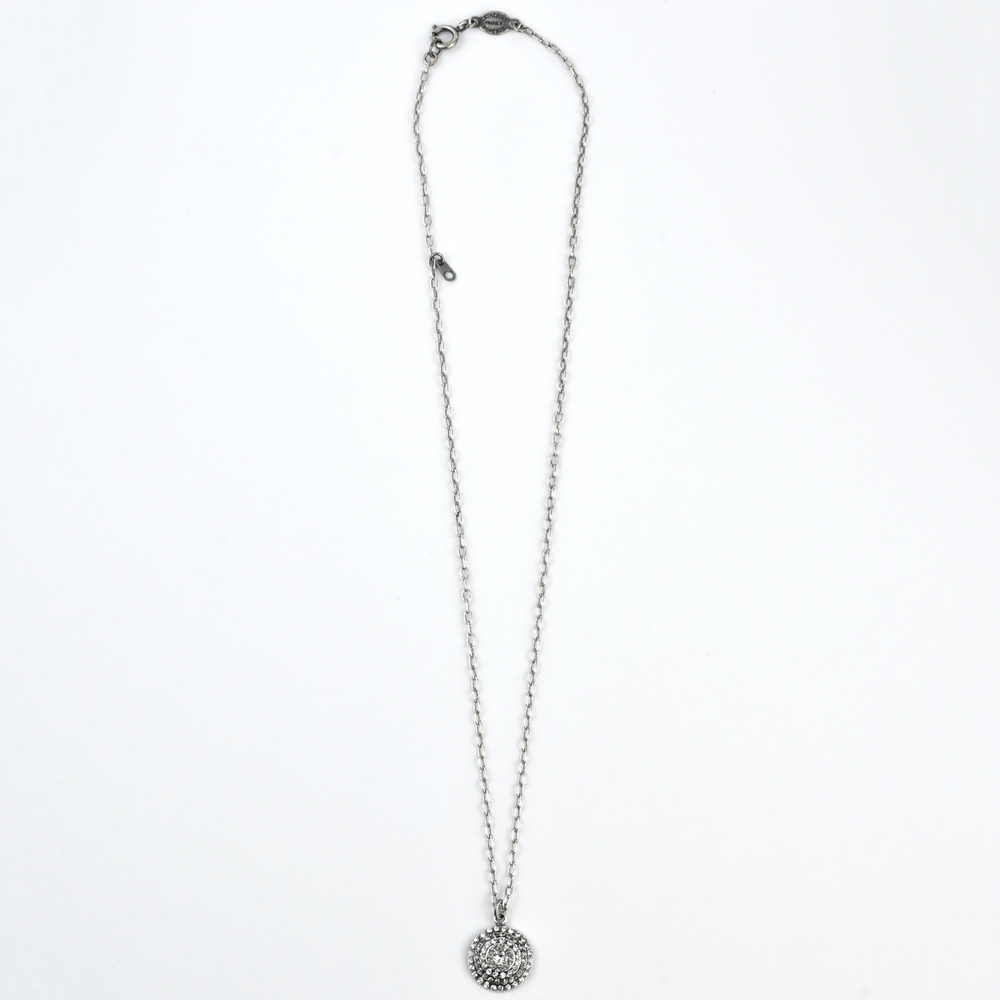 Silver Tone Pave Crystal Necklace - Goldmakers Fine Jewelry