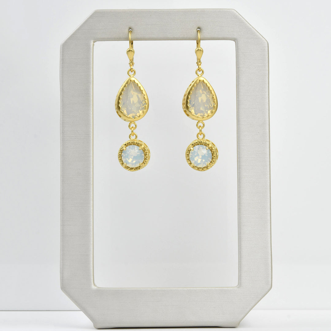 Pear-cut Crystal Drop Earrings - Goldmakers Fine Jewelry